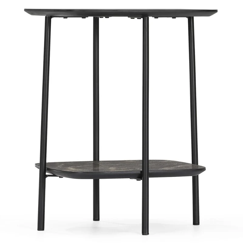 Design Beistelltisch MARMOL 55cm schwarz moderne Marmor-Optik