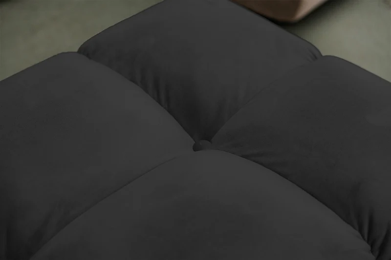KAWOLA Polsterhocker VIVIEN Hockerbank Velvet schwarz