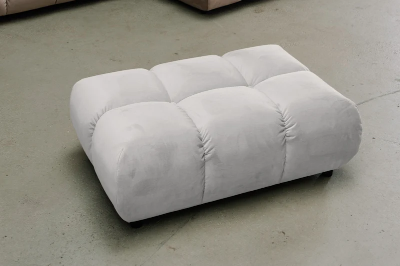 KAWOLA Polsterhocker VIVIEN Hockerbank Velvet silber