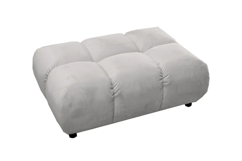 KAWOLA Polsterhocker VIVIEN Hockerbank Velvet silber