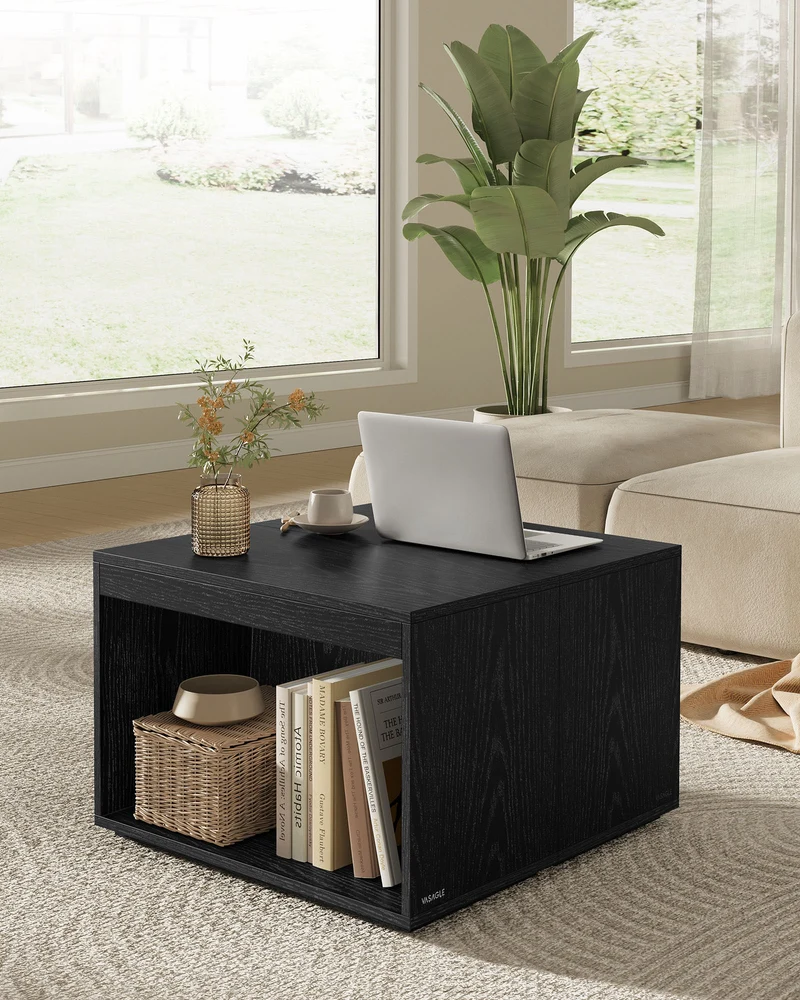3-teiliges Couchtisch-Set – Moderne Beistelltische – Flexible Kombinationsmöglichkeiten – Mit zusätzlichem Stauraum – Holzoptik