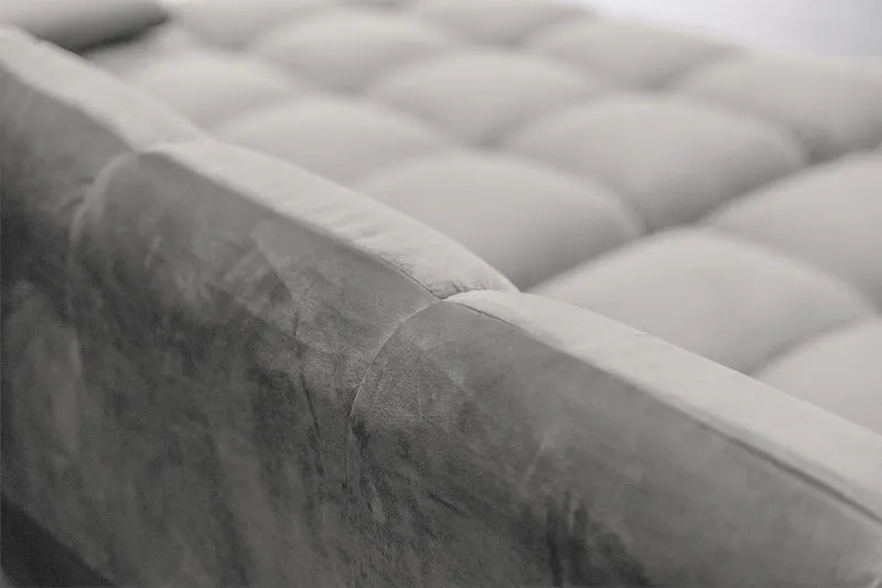 KAWOLA Big Sofa VIVIEN Velvet silber