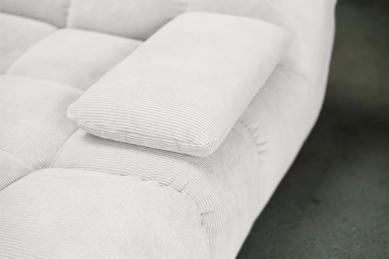 KAWOLA Big Sofa VIVIEN Feincord weiß