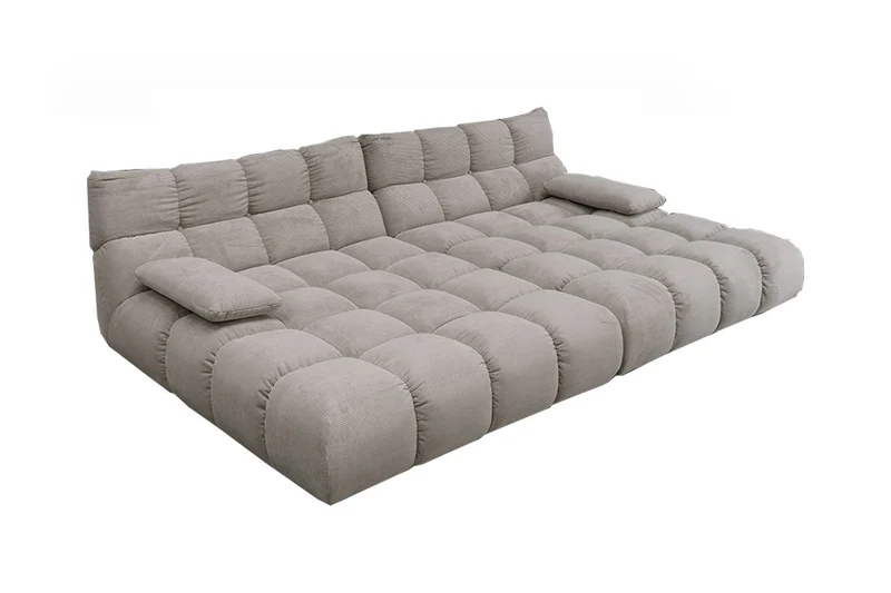 KAWOLA Big Sofa VIVIEN Feincord grau