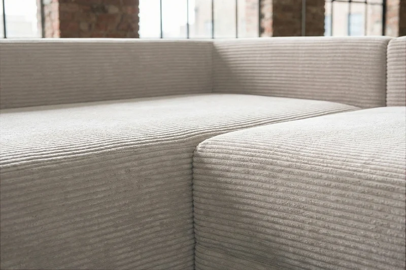 KAWOLA Schlafsofa SADIRA Ecksofa Cord cremeweiß