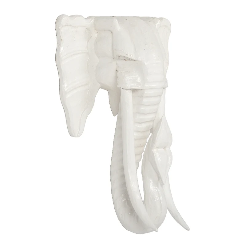 Deko Elefantenkopf TUSK-XL Antik-Weiß ca. H80cm
