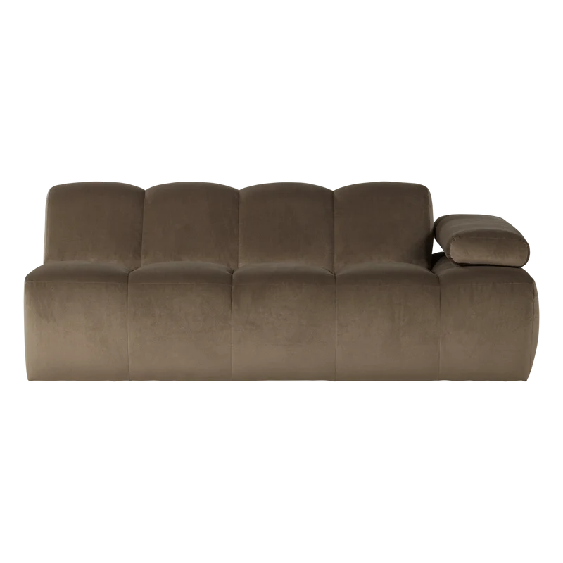 Mojo 2-Sitzer-Element Armlehne rechts Samt Taupe
