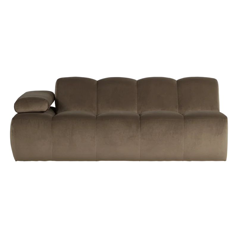 Mojo 2-Sitzer-Element Armlehne links Samt Taupe