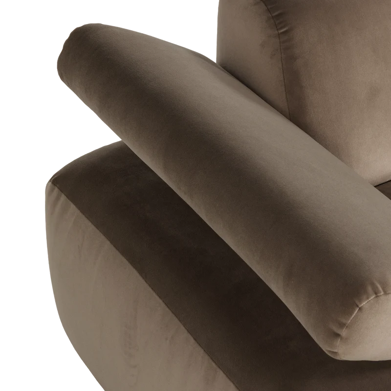 Mojo 2-Sitzer-Element Armlehne links Samt Taupe