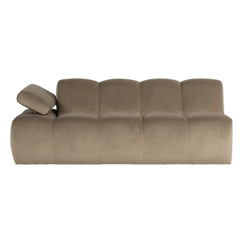 Mojo 2-Sitzer-Element Armlehne links Samt Khaki