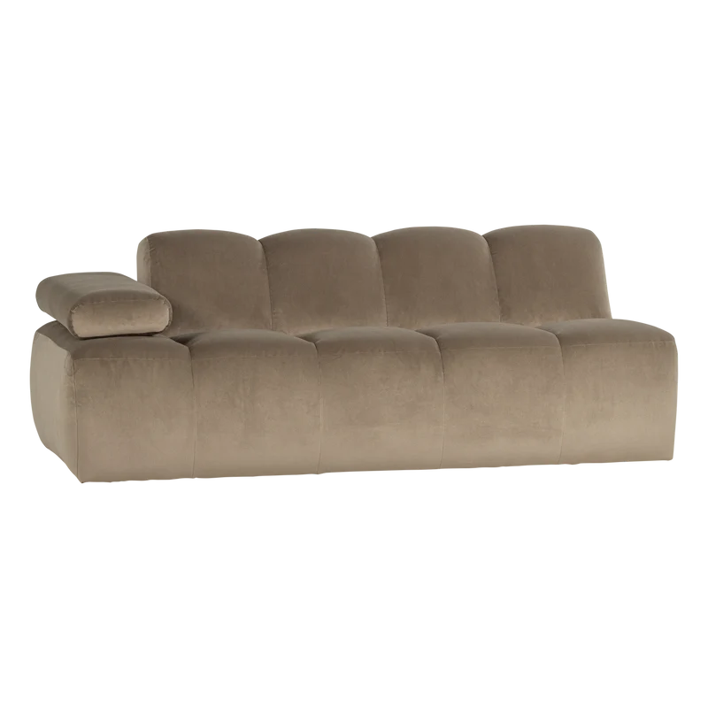 Mojo 2-Sitzer-Element Armlehne links Samt Khaki