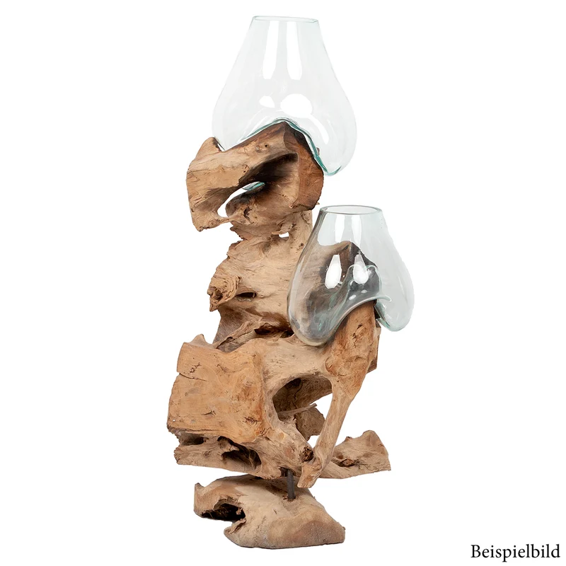 Einzigartiges Deko-Objekt DROP-DUO ca. H100cm Teakholz