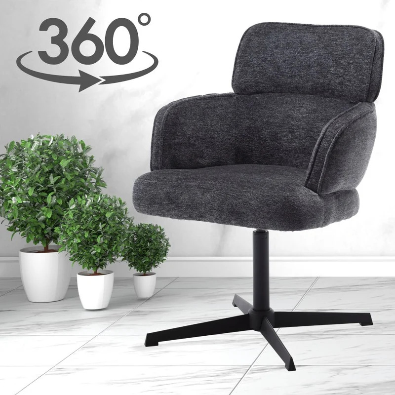 Exklusives 2er-Set Hochlehner Drehstuhl 360° MASSIMO anthrazit