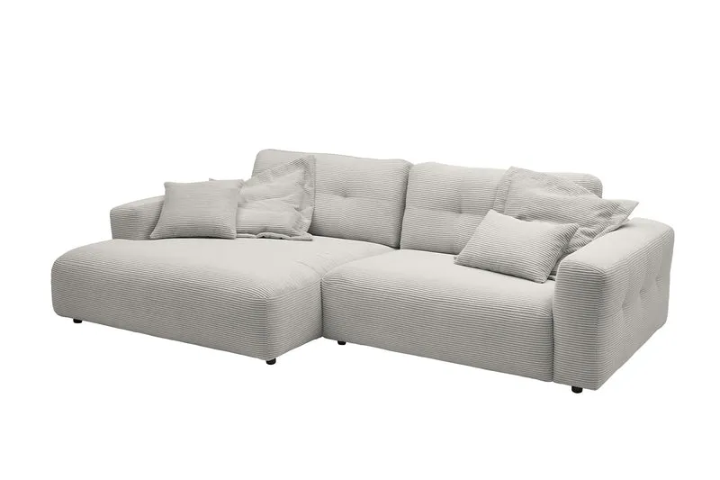 KAWOLA Sofa MIKA Ecksofa Cord hellgrau