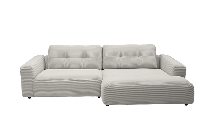 KAWOLA Sofa MIKA Ecksofa Cord hellgrau
