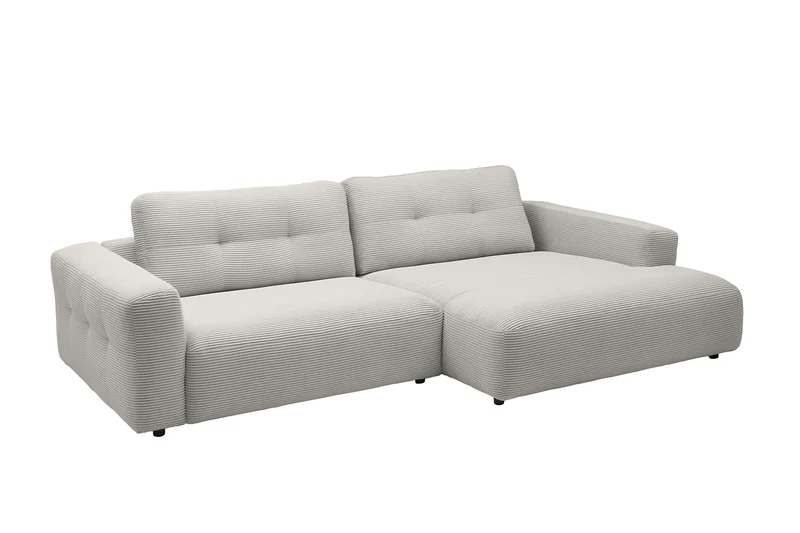 KAWOLA Sofa MIKA Ecksofa Cord hellgrau