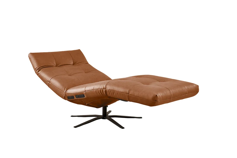 KAWOLA Relaxliege LETICIA motorisch Leder cognac
