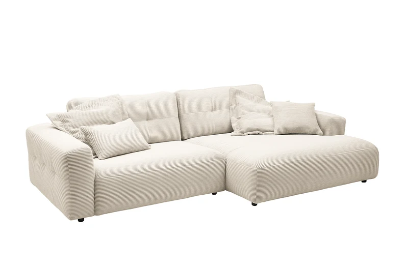 KAWOLA Sofa MIKA Ecksofa Cord cremeweiß