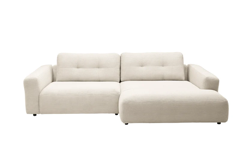 KAWOLA Sofa MIKA Ecksofa Cord cremeweiß