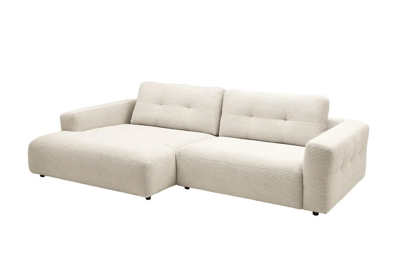 KAWOLA Sofa MIKA Ecksofa Cord cremeweiß