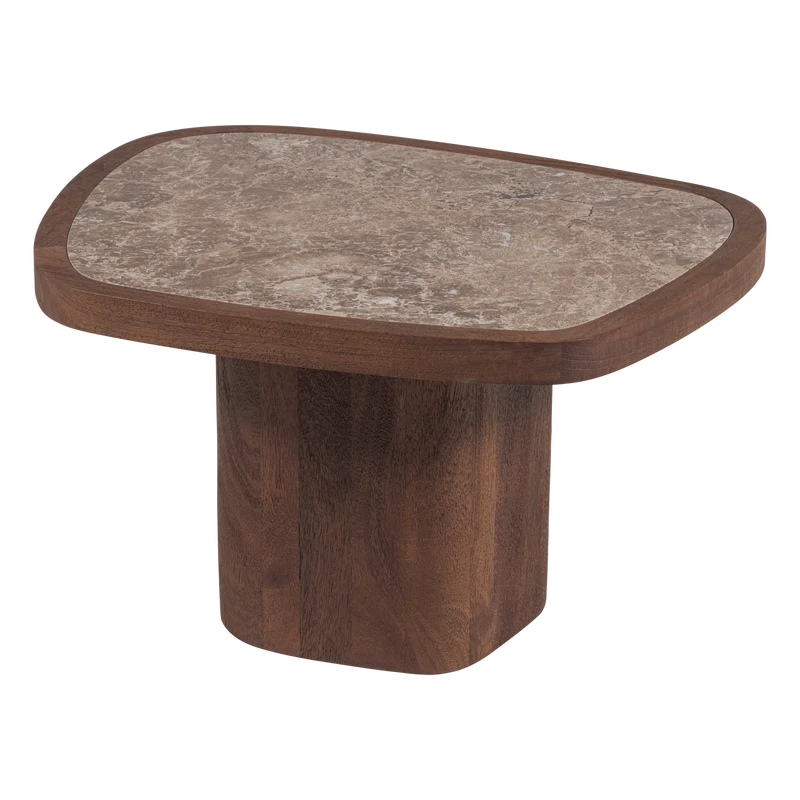 Granu Couchtisch Marmor/Mangoholz Braun