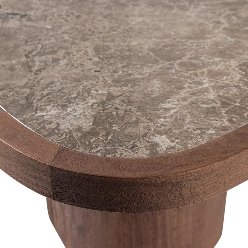 Granu Couchtisch Marmor/Mangoholz Braun