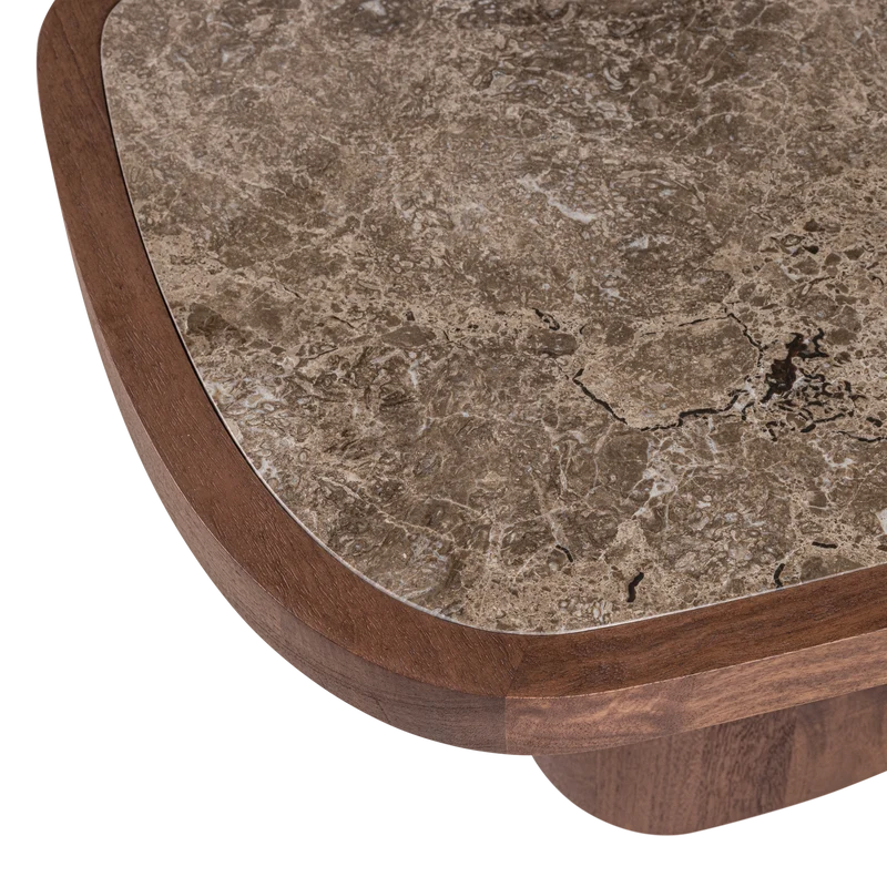 Granu Couchtisch Marmor/Mangoholz Braun