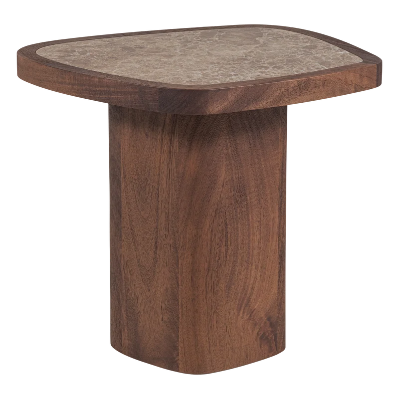 Granu Beistelltisch Marmor/Mangoholz Braun