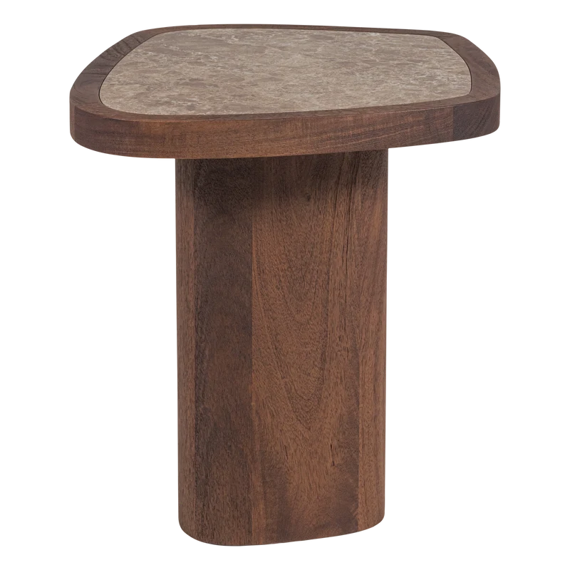 Granu Beistelltisch Marmor/Mangoholz Braun