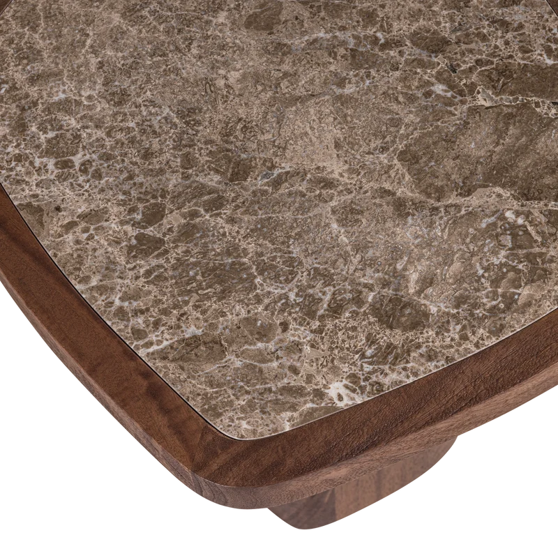 Granu Beistelltisch Marmor/Mangoholz Braun
