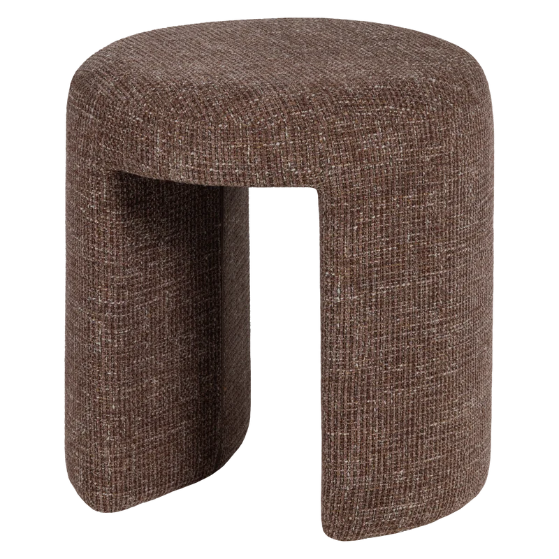 Charlie gepolsterter hocker grob gewebtes stoff rosa