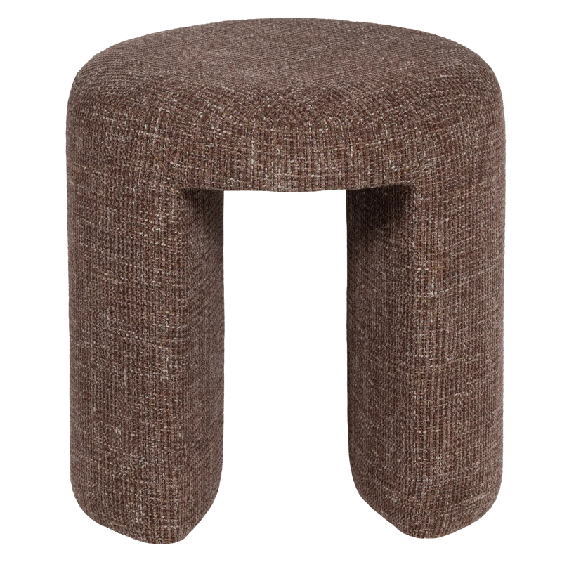 Charlie gepolsterter hocker grob gewebtes stoff rosa