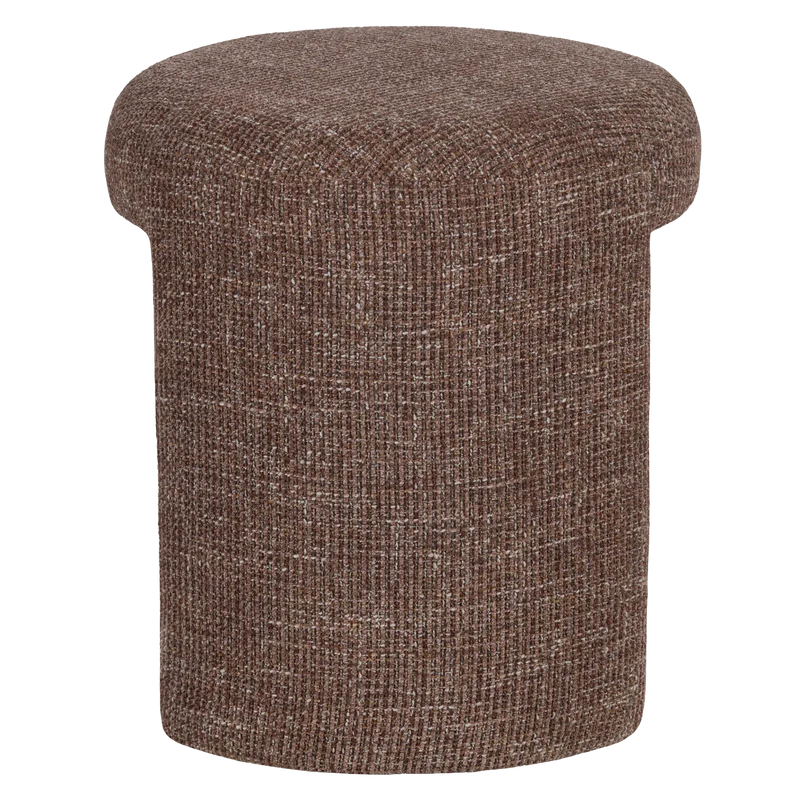Charlie gepolsterter hocker grob gewebtes stoff rosa