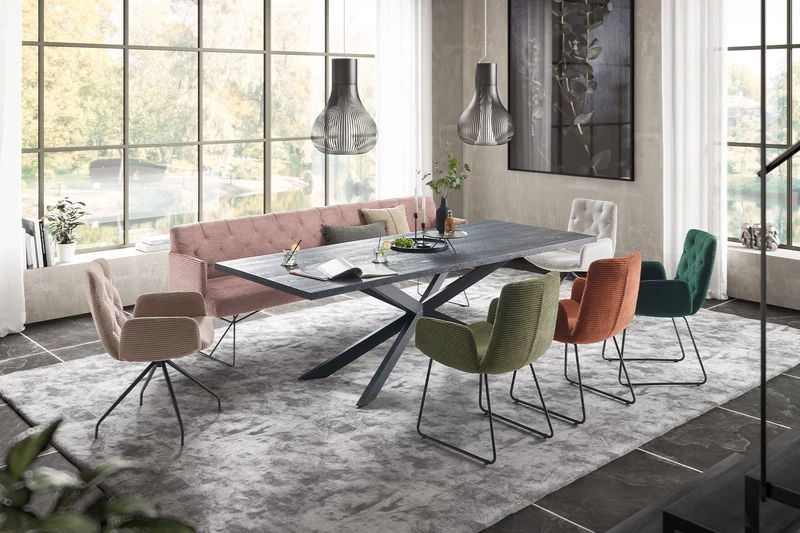 KAWOLA Esszimmerbank CHARME Cord rosa