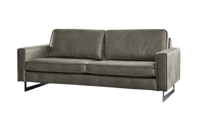 KAWOLA Sofa VILNIUS Lederfaserstoff anthrazit