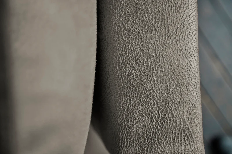 KAWOLA Ecksofa VILNIUS 3-Sitzer mit Recamiere Lederfaserstoff anthrazit