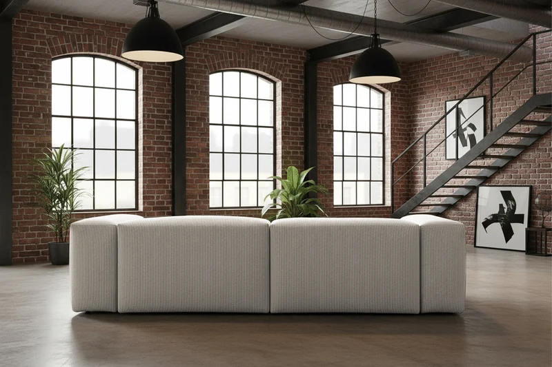 KAWOLA Sofa CELESTE 4-Sitzer Cord hellgrau