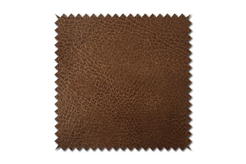 KAWOLA Sofa CELESTE 4-Sitzer mit Hocker Lederfaserstoff cognac