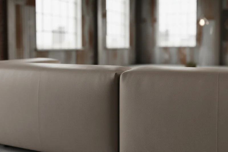 KAWOLA Sofa CELESTE 4-Sitzer mit Hocker Lederfaserstoff anthrazit