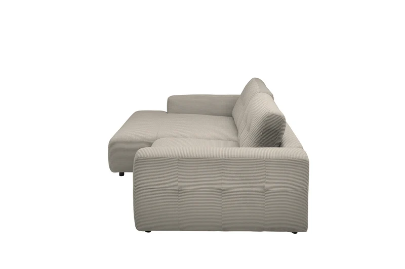 KAWOLA Sofa MIKA Ecksofa Cord steingrau