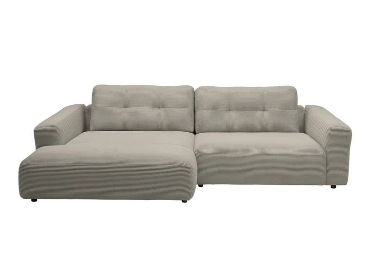 KAWOLA Sofa MIKA Ecksofa Cord steingrau