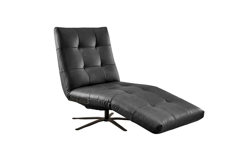 KAWOLA Relaxliege LETICIA motorisch Leder schwarz