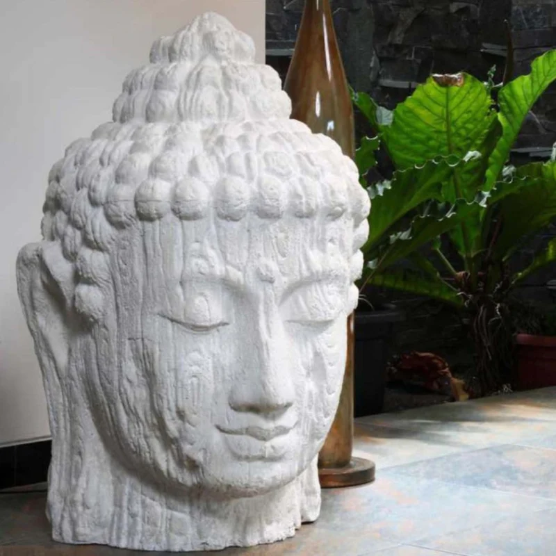 Buddha Kopf BESAR-L ca. H110cm Weiß