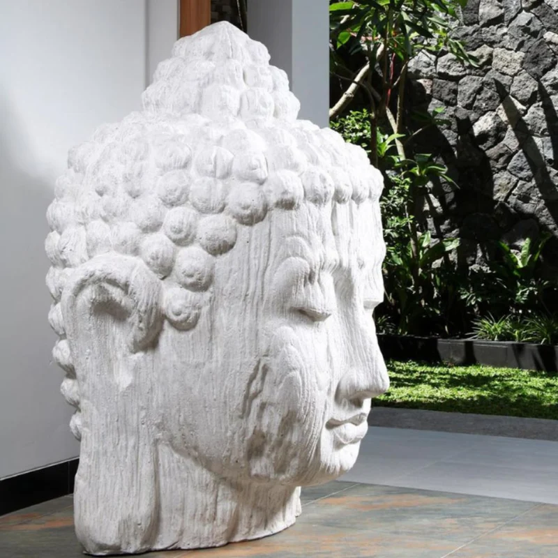 Riesiger Buddha Kopf BESAR-XXL ca. H170cm Weiß