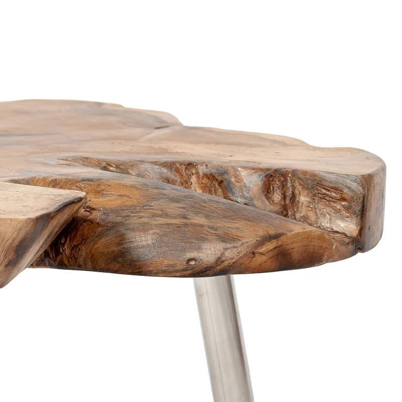 Teak Beistelltisch ANOMALA-L ca. D40-50cm Natural