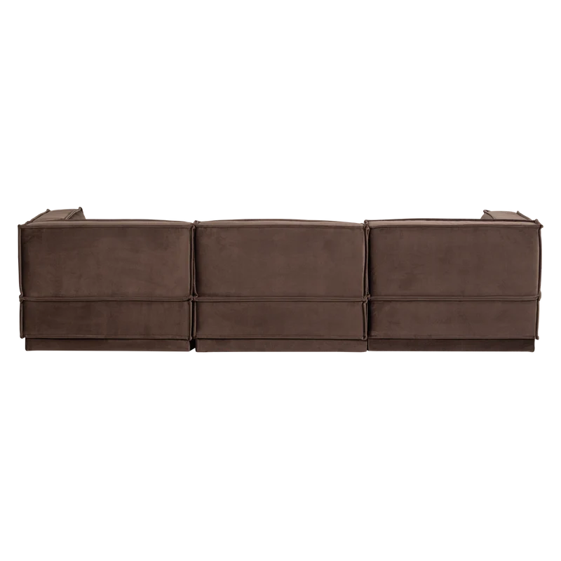 Manu chaise longue sofa links velvet braun