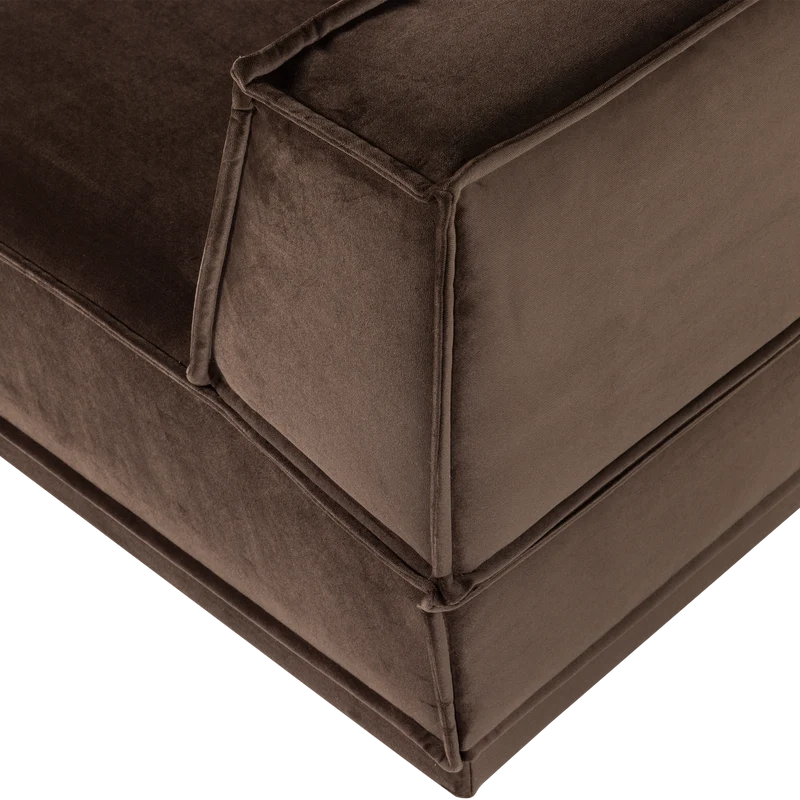 Manu chaise longue sofa links velvet braun