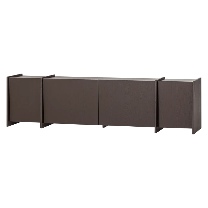 Brock tv-möbel 200 cm asche furnier mittelbraun