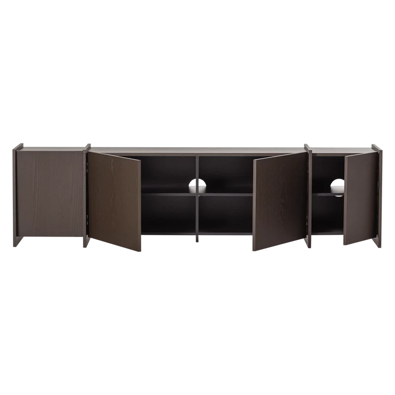 Brock tv-möbel 200 cm asche furnier mittelbraun