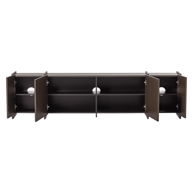 Brock tv-möbel 200 cm asche furnier mittelbraun
